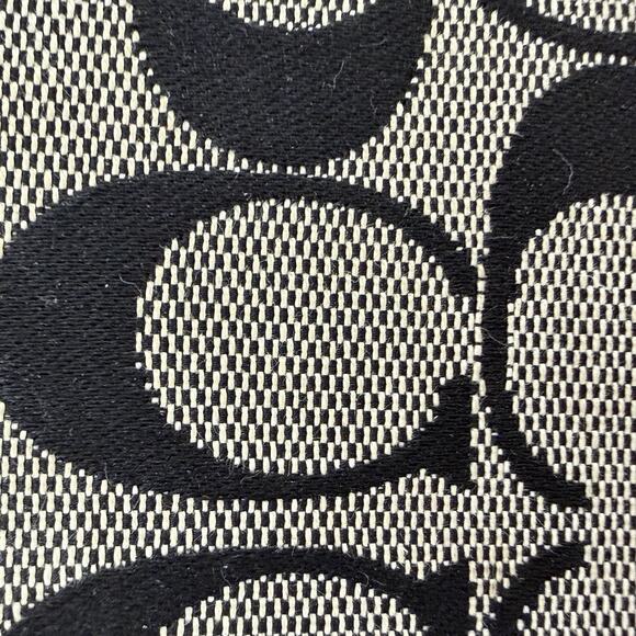 COACH Women's Signature Stripe Long Zip Around Wallet Black Tan 8" x 4" Classic - Picture 4 of 16